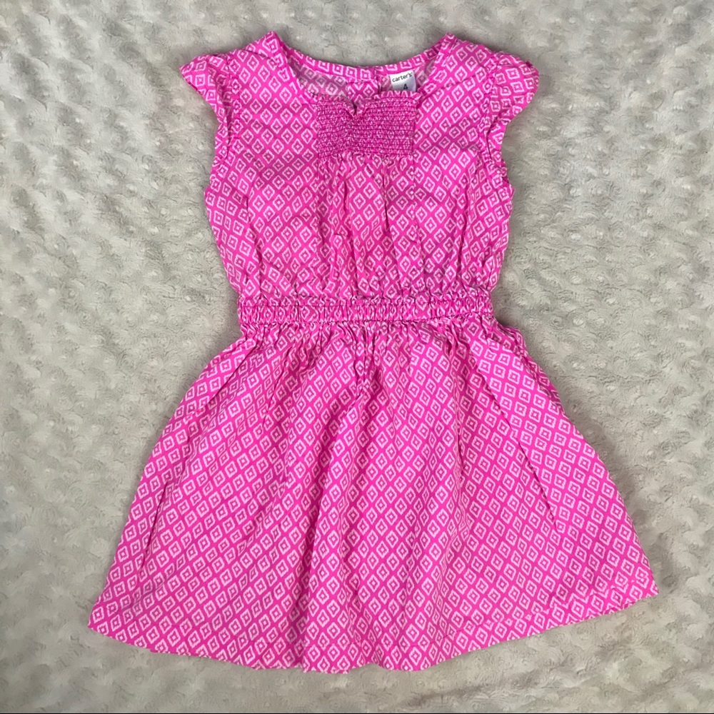 Carter’s Summer Dress Pink White Print Size 4
